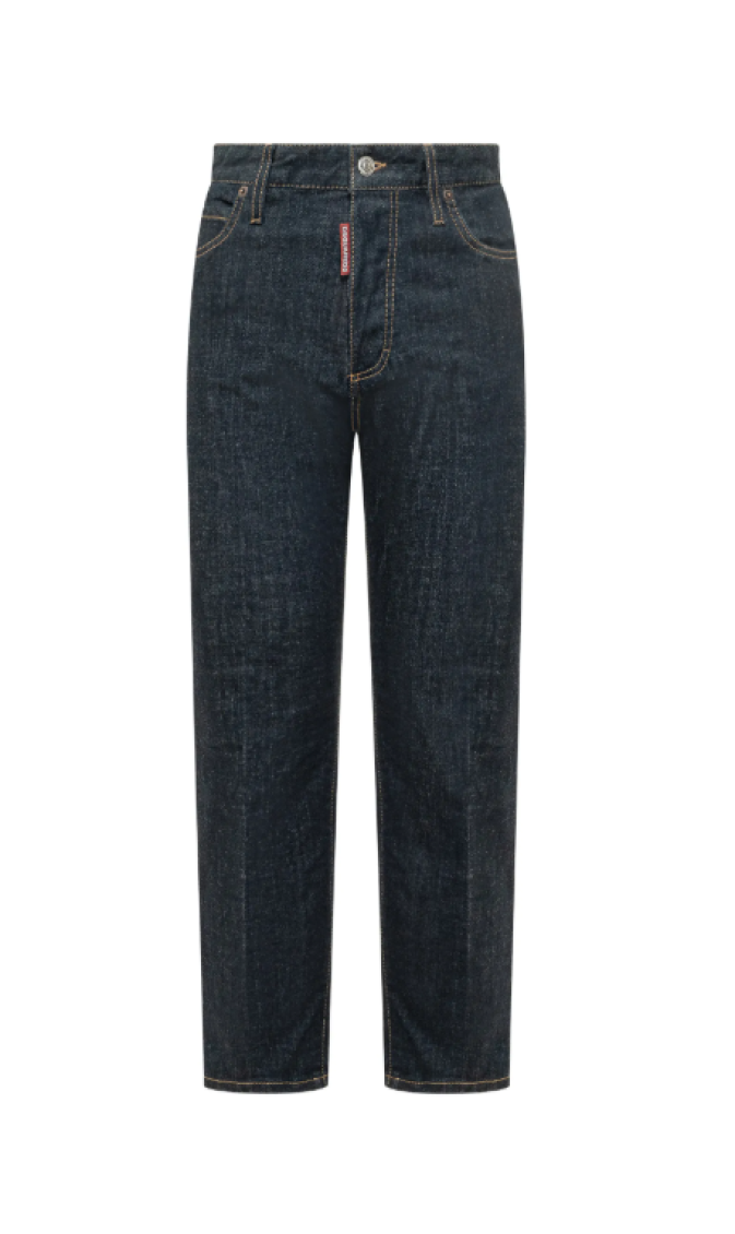 Navy Blue Straight Leg Jeans 1
