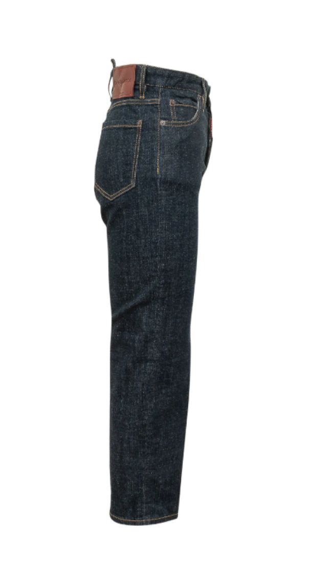 Navy Blue Straight Leg Jeans 3