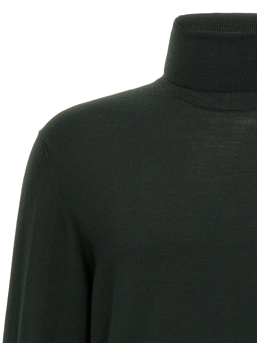 Dark Green Wool Turtleneck Sweater 3