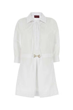 White Cotton Poplin Shirt Dress 1