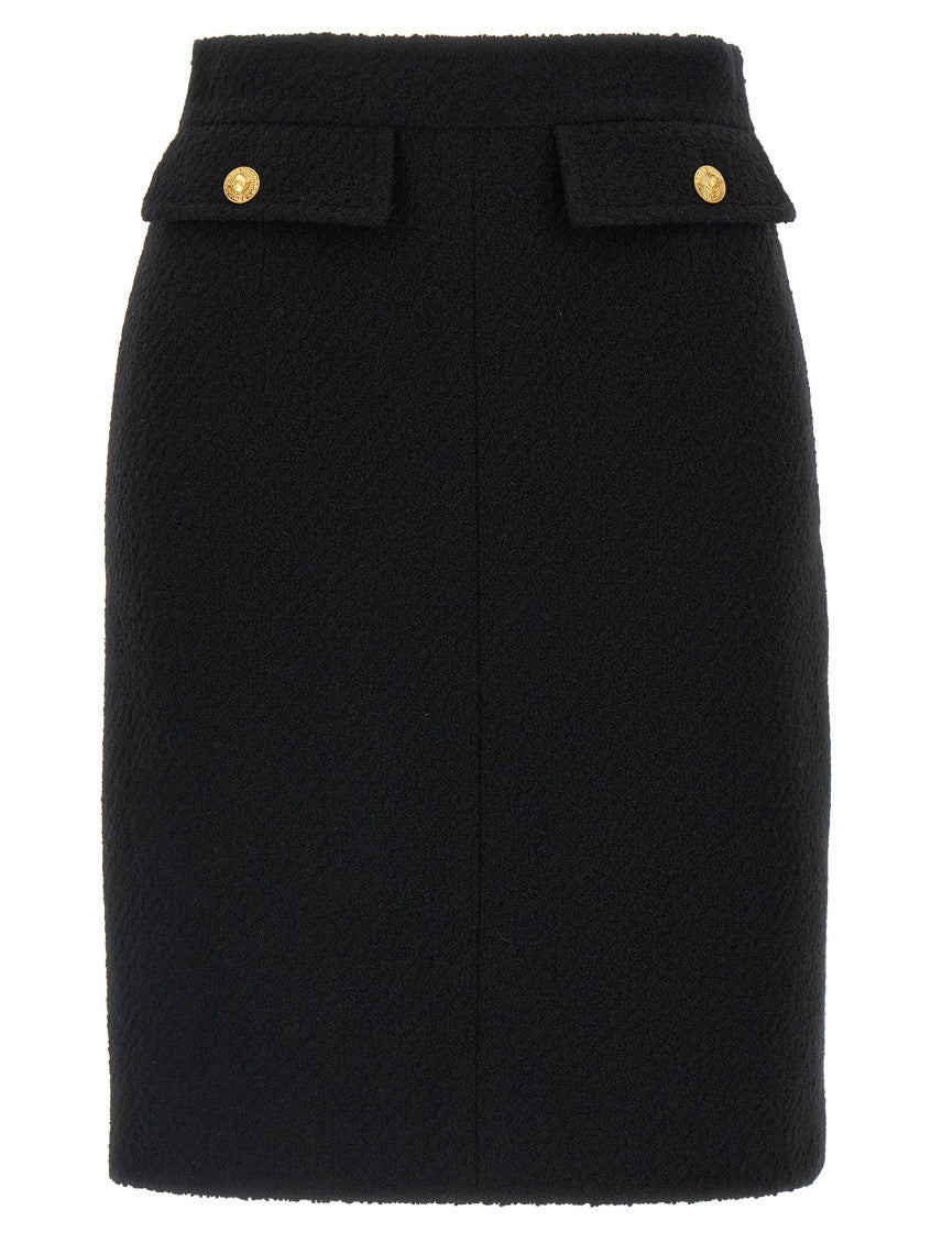 Black Bouclé wool skirt 1