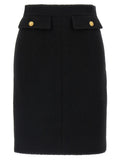 Black Bouclé wool skirt 1