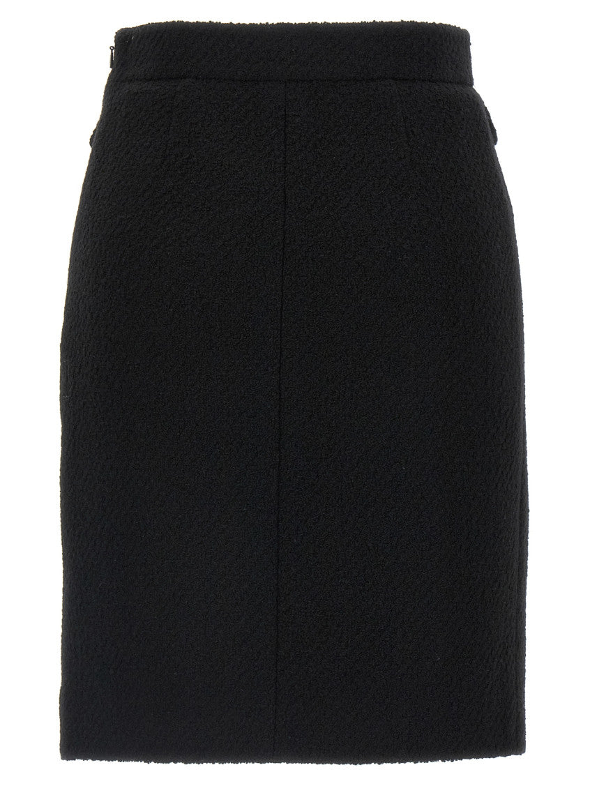 Black Bouclé wool skirt 2