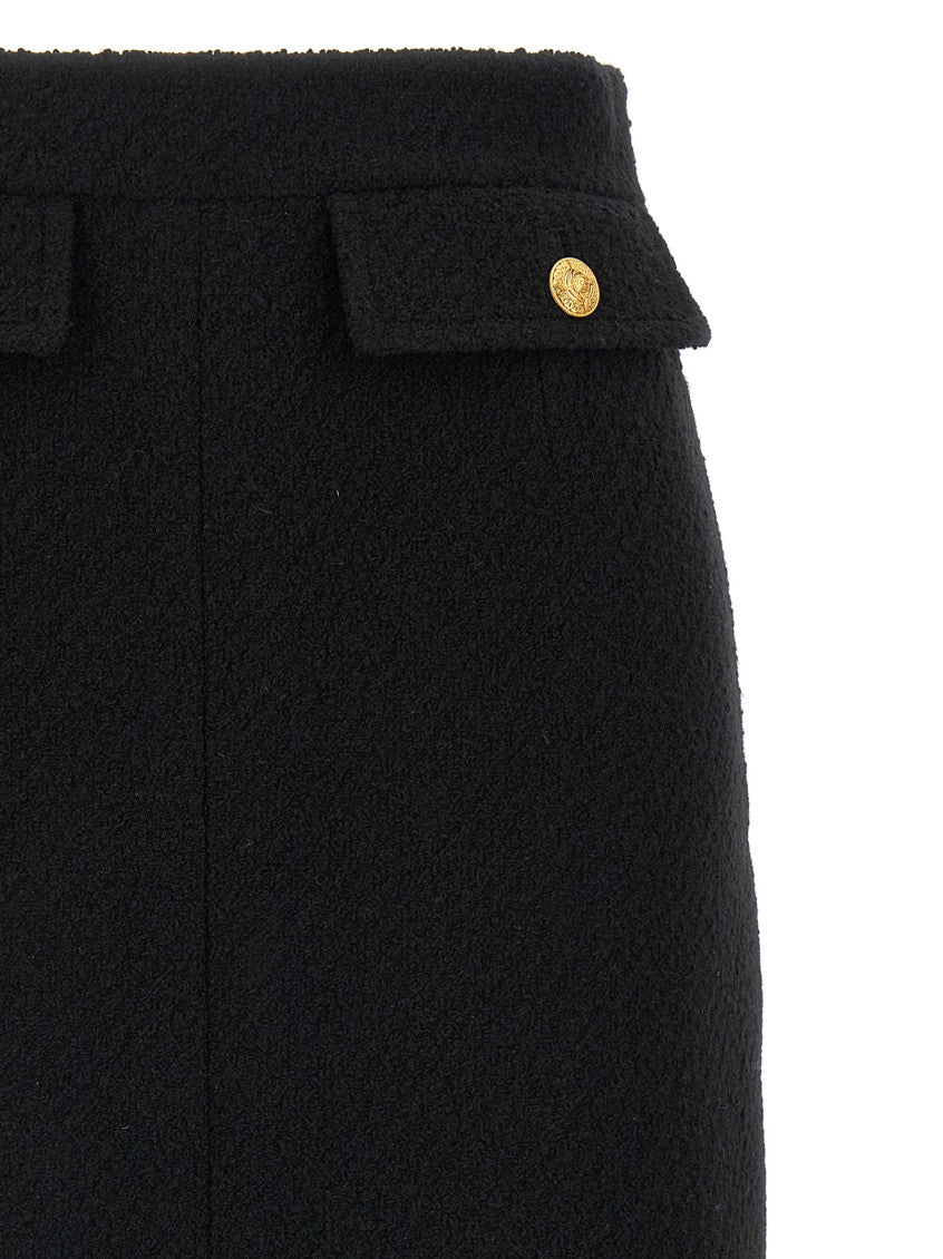 Black Bouclé wool skirt 3