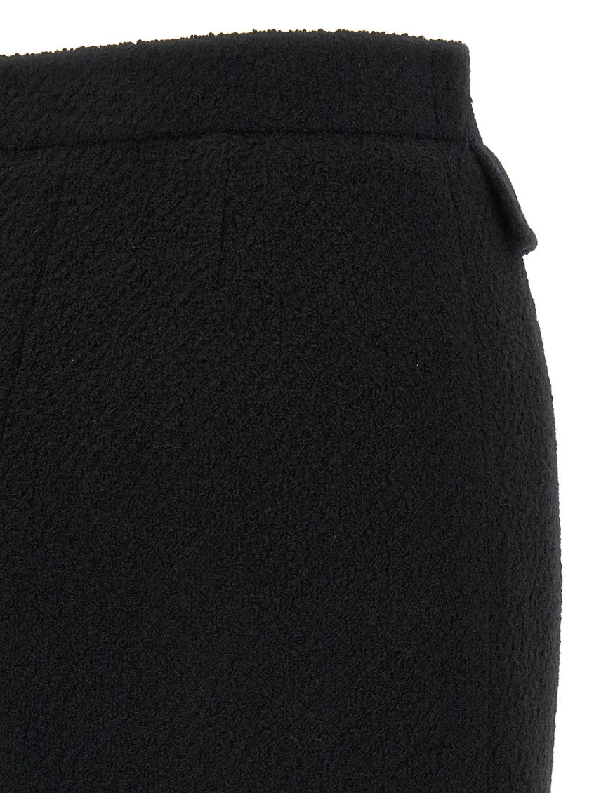 Black Bouclé wool skirt 4