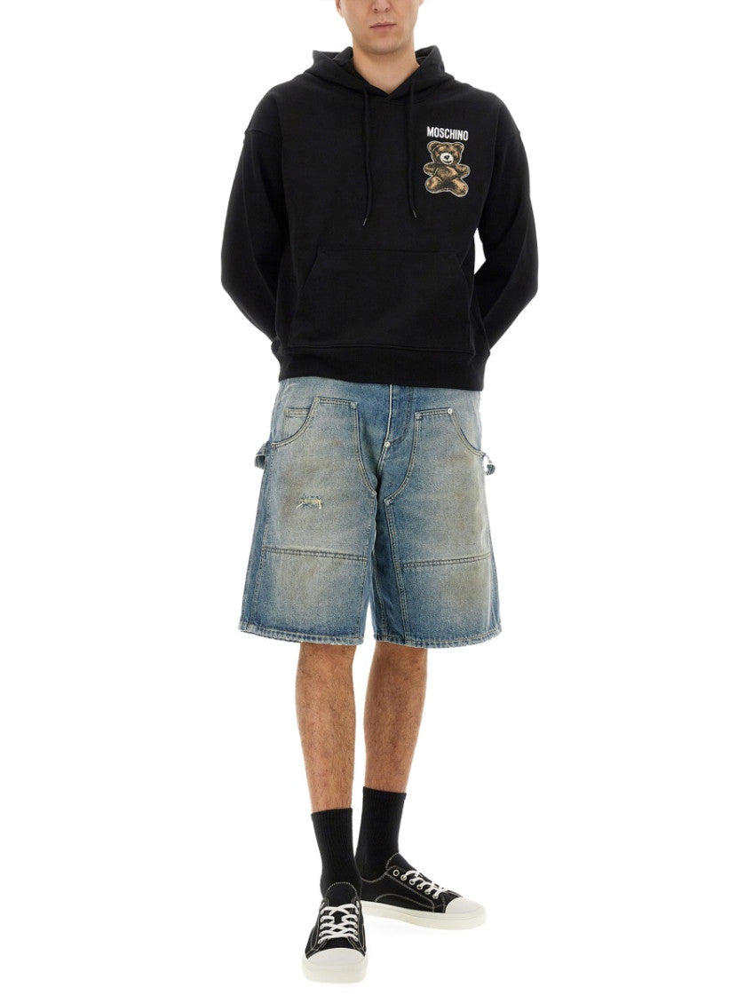 Black Logo Regular Hoodies 2