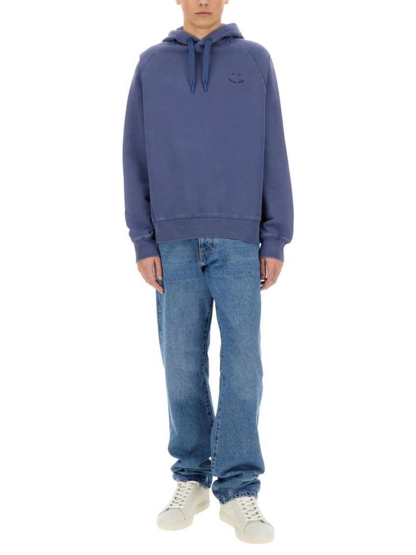Blue Logo Relaxed Hoodies 2