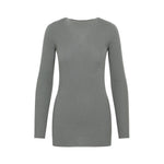 Grey Jewel Neck Cashmere Sweater 1