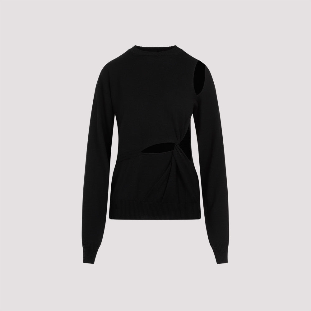Black Roundneck Cutout Pullover 2