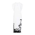 Off White Polyester Midi Dress 1