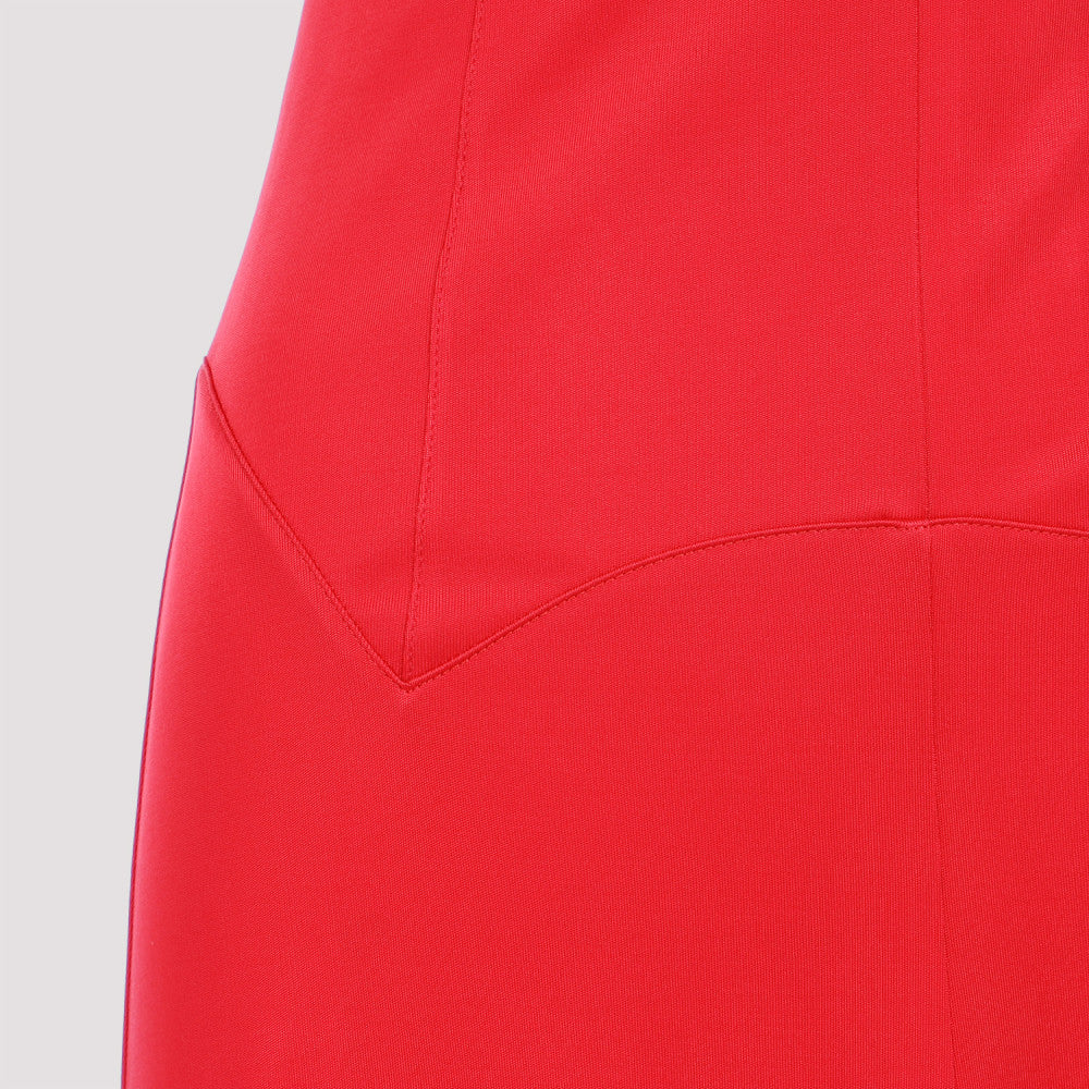 Red Flame Sleeveless A-line Midi Dress 5