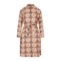 Light Brown Wool And Silk Printed Shirt Dress 1