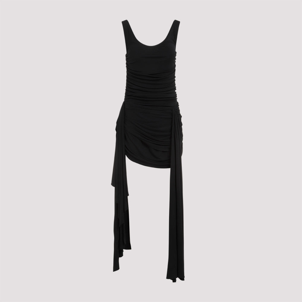 Black Gathered Effect All-over Dress 2