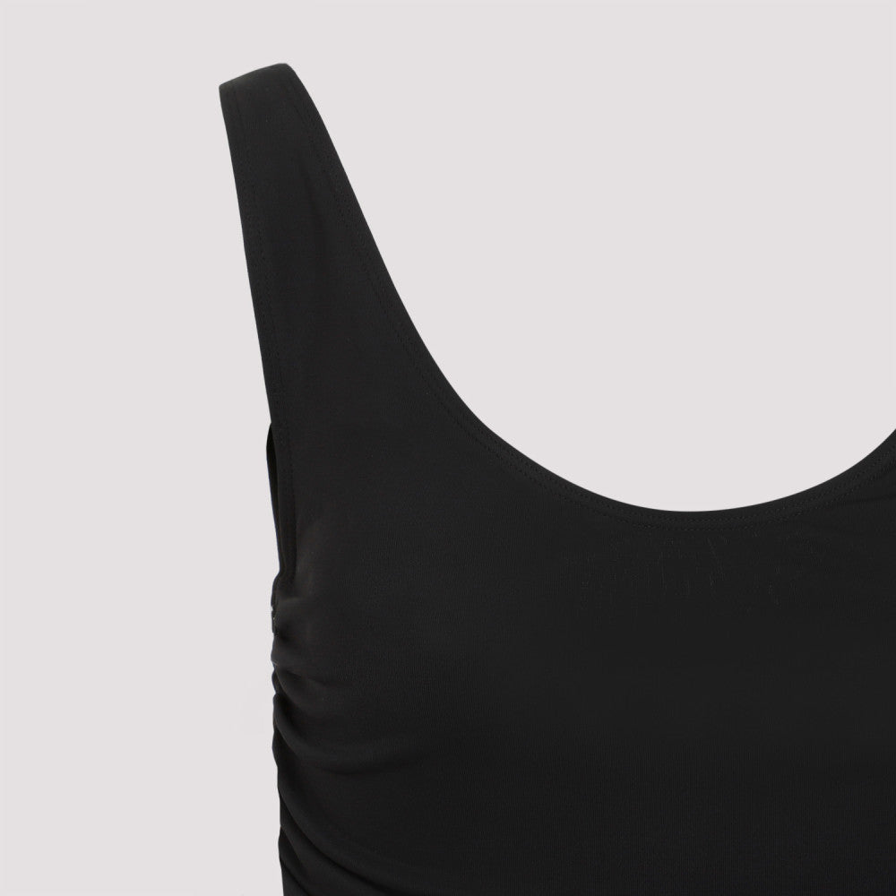 Black Gathered Effect All-over Dress 5