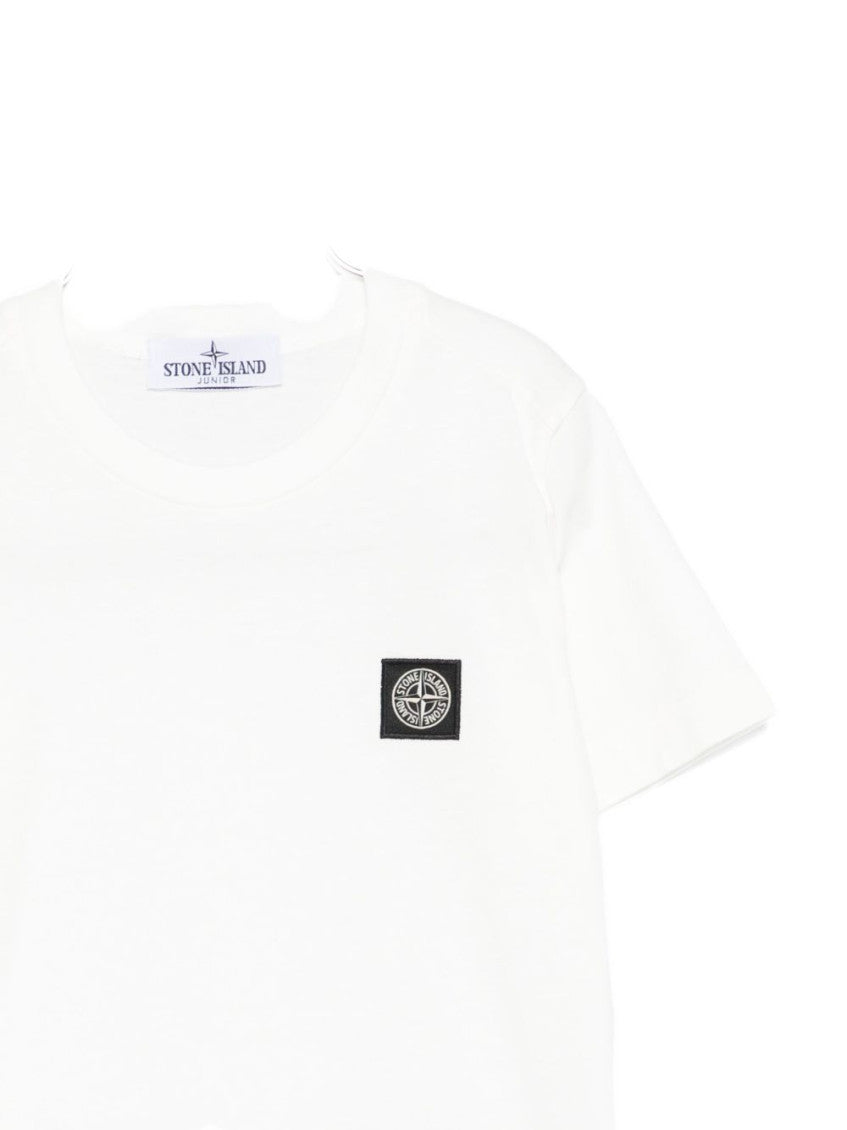 Boys White Cotton T-Shirt 3
