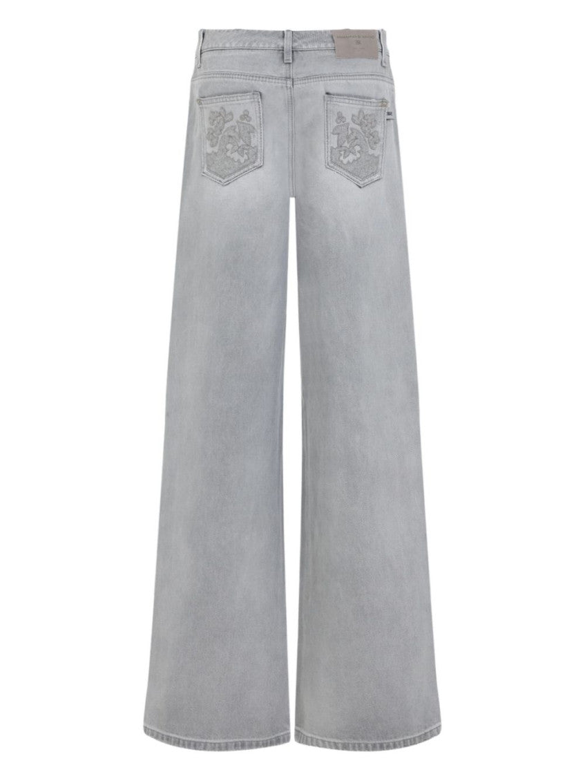 Grey Wide Leg Jeans 2