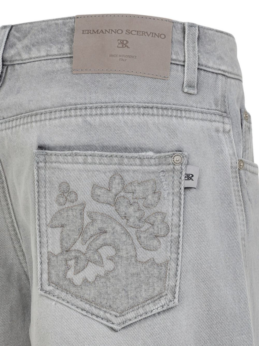 Grey Wide Leg Jeans 3