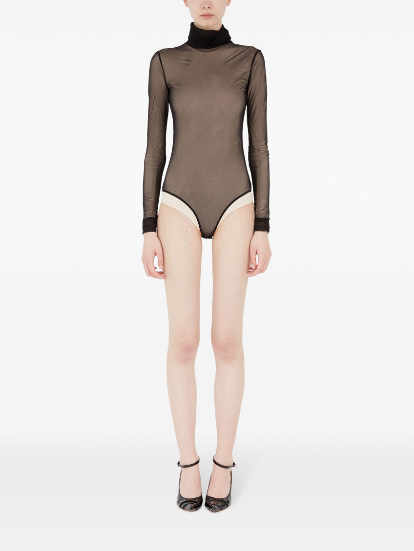 Black Sheer Turtleneck Bodysuit 2