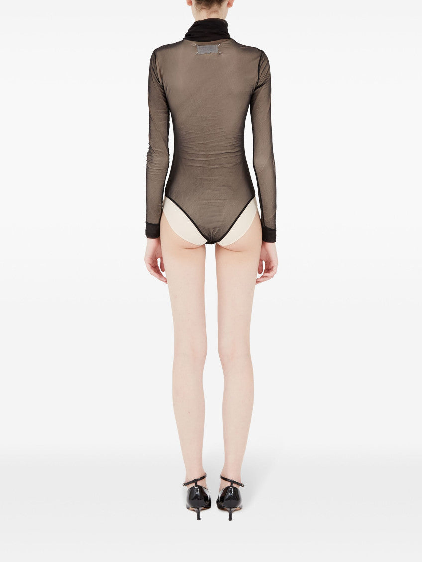 Black Sheer Turtleneck Bodysuit 5