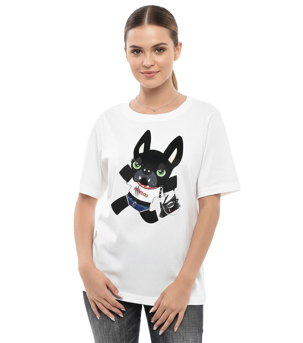 White Graphic Crew Neck T-Shirt 1