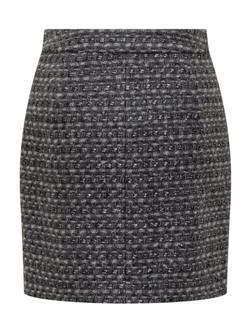 Grey Textured Mini Skirt 2