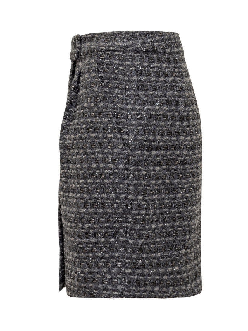 Grey Textured Mini Skirt 3