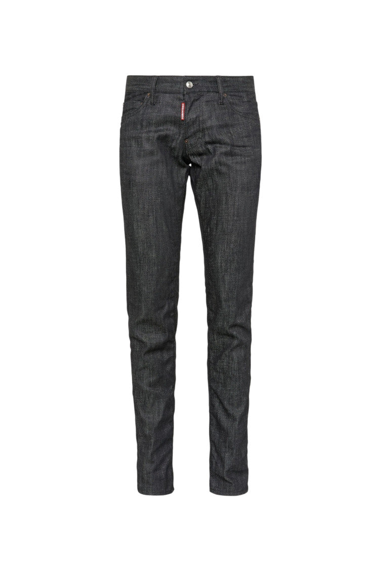 Black Slim Mid Rise Jeans 1