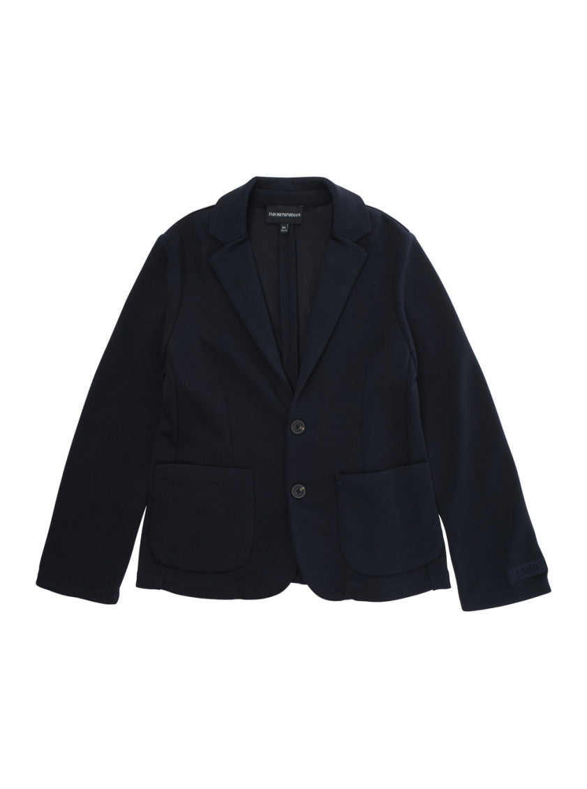 Boys Navy Blue Solid Blazer 1