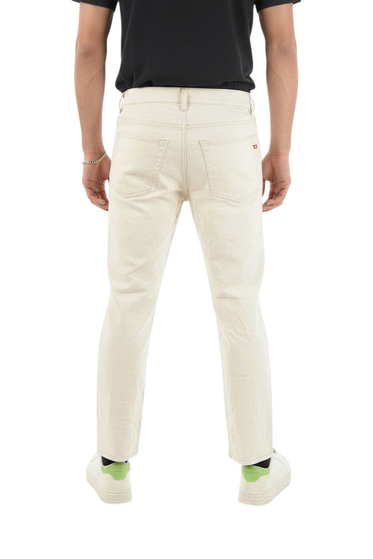 White Tapered Solid Jeans 2