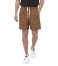 Brown Drawstring Solid Shorts 1