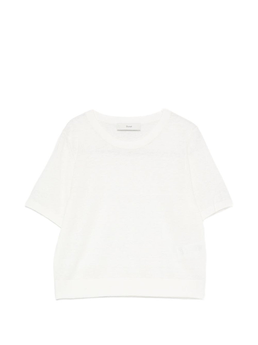 White Solid Crew Neck T-Shirt 1