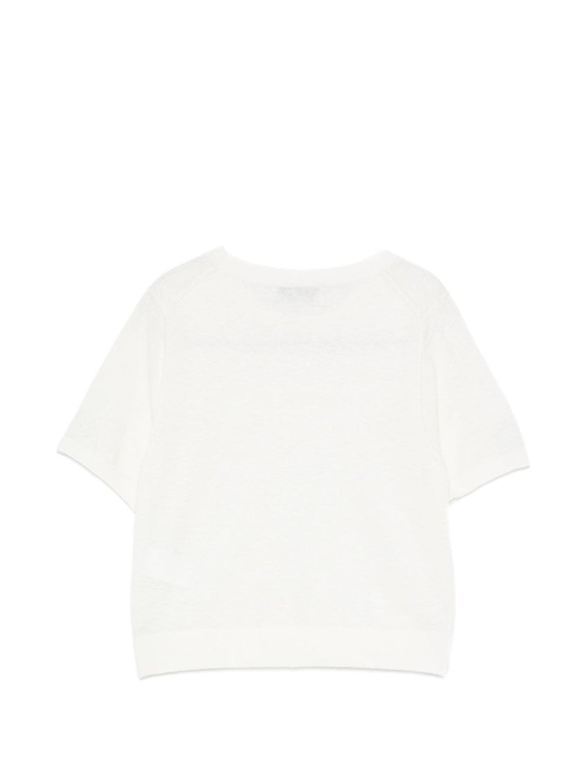 White Solid Crew Neck T-Shirt 2