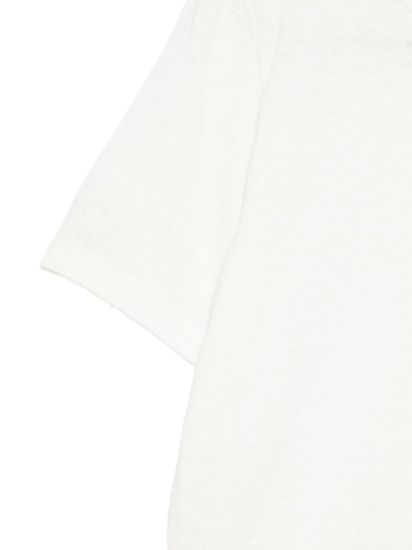 White Solid Crew Neck T-Shirt 3