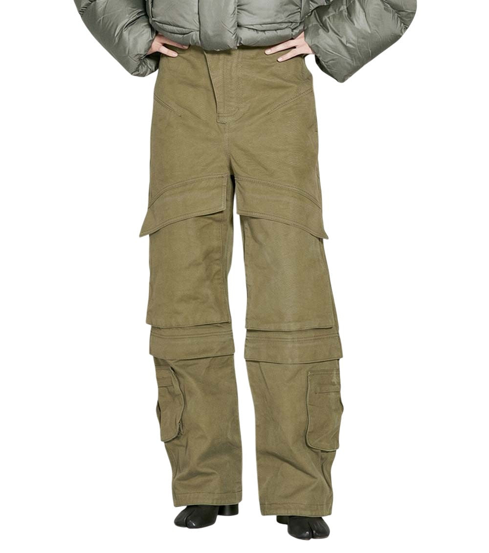 Green Relaxed Cargo Pants 1