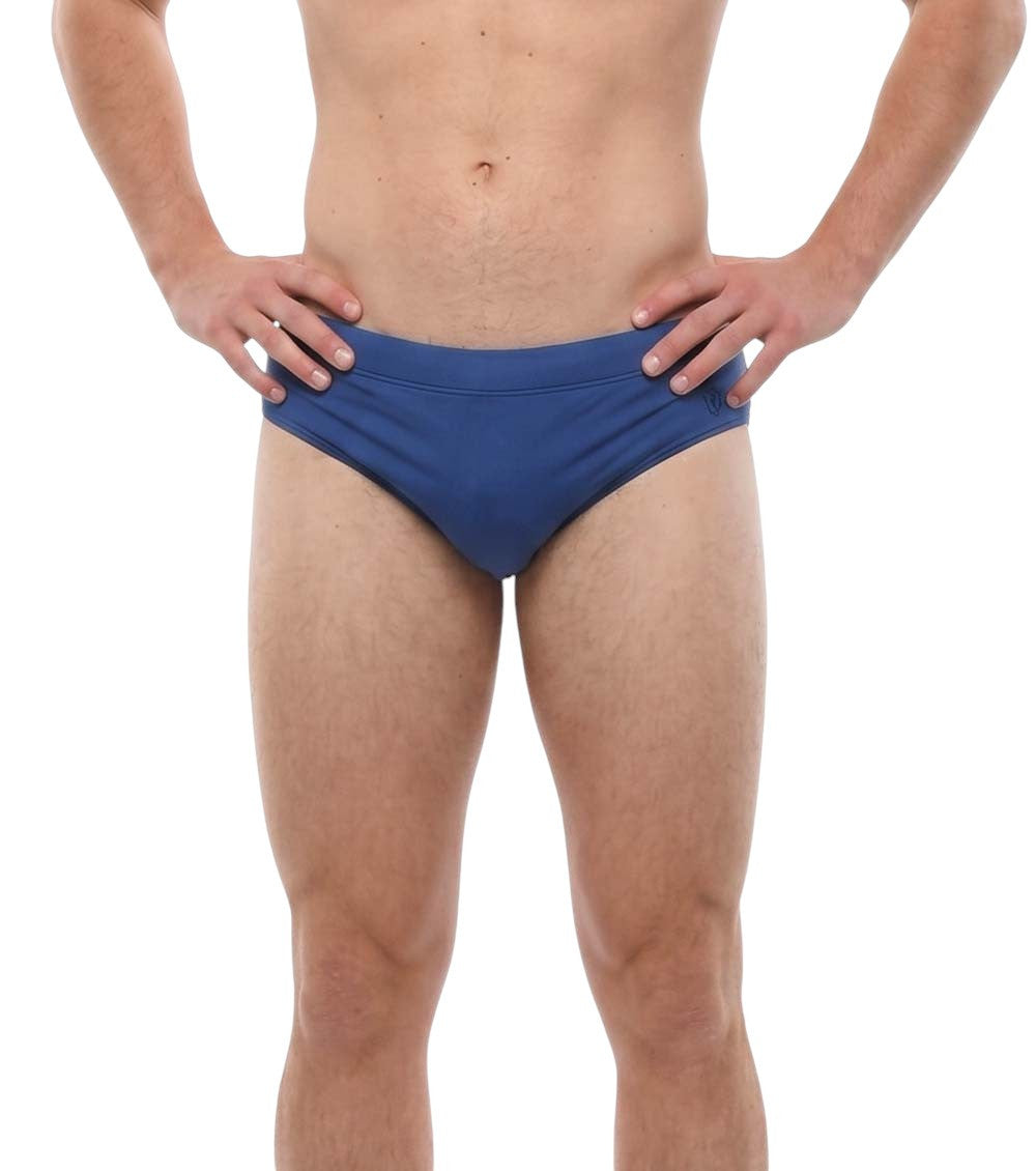 Blue Solid Swim Shorts 1