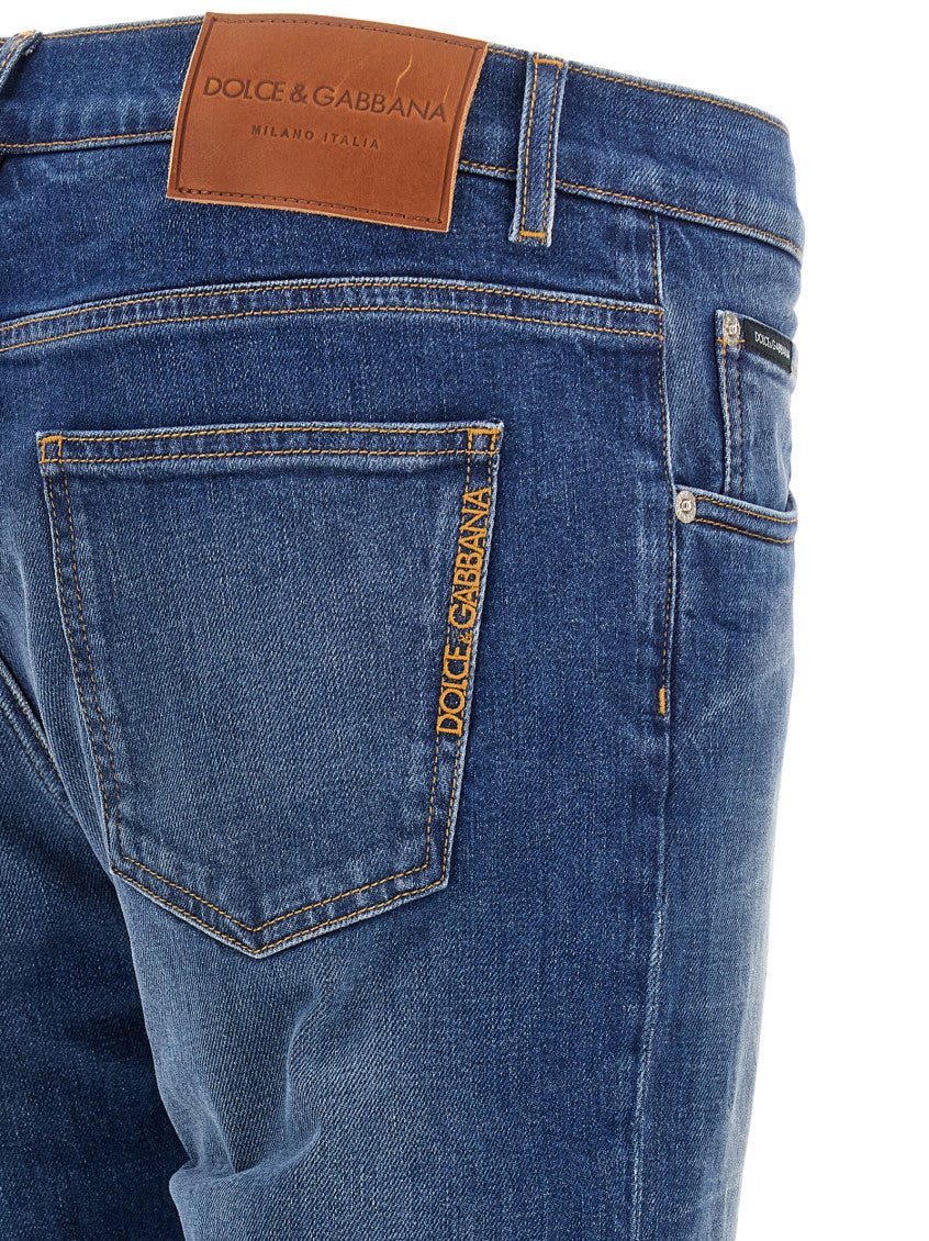 Blue Mid Rise Jeans 4
