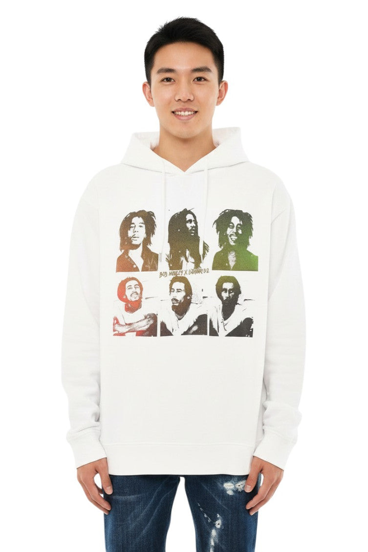 White Relaxed Graphic Hoodie 1