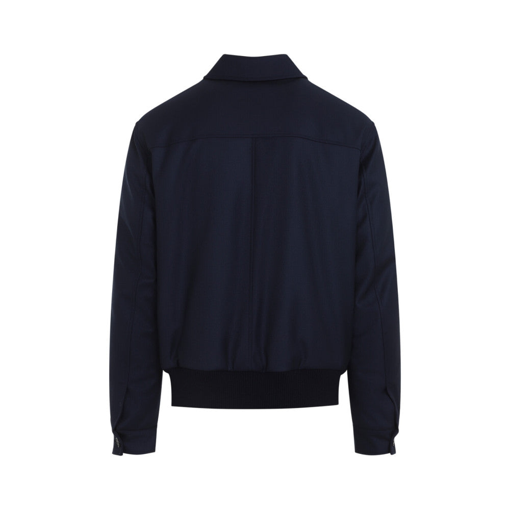 Navy Blue Solid Jacket 2