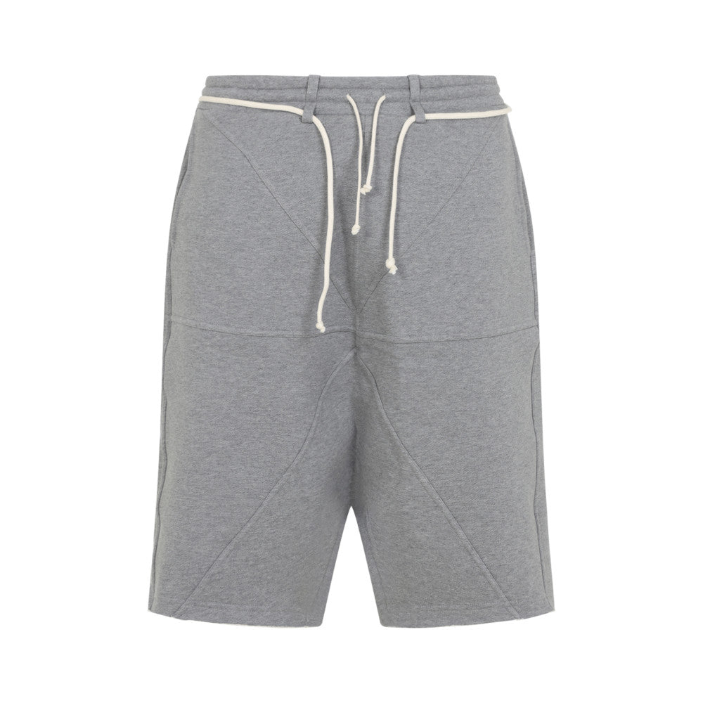 Grey Solid Drawstring Shorts 1