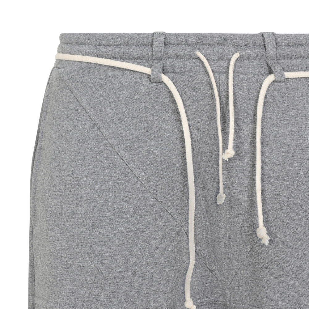 Grey Solid Drawstring Shorts 3