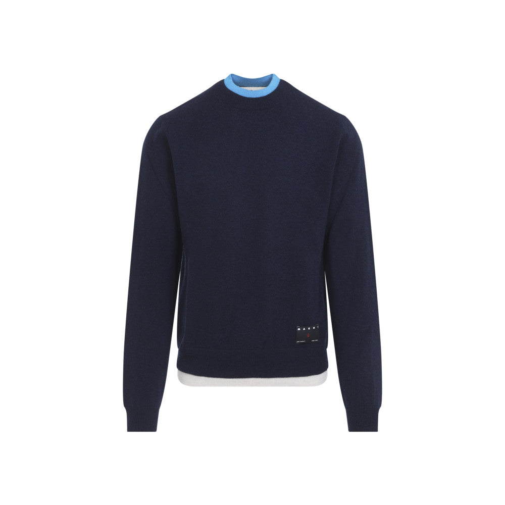 Deep Blue Knitted Sweater 1