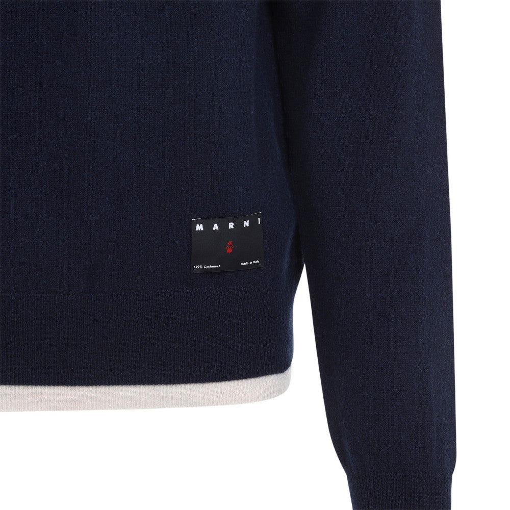 Deep Blue Knitted Sweater 3