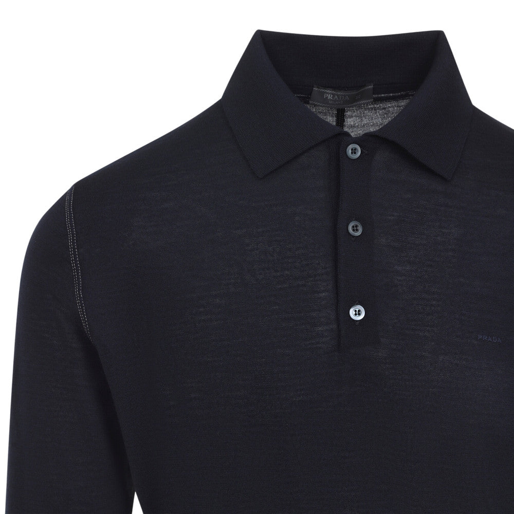 Blue Solid Polo Sweater 3