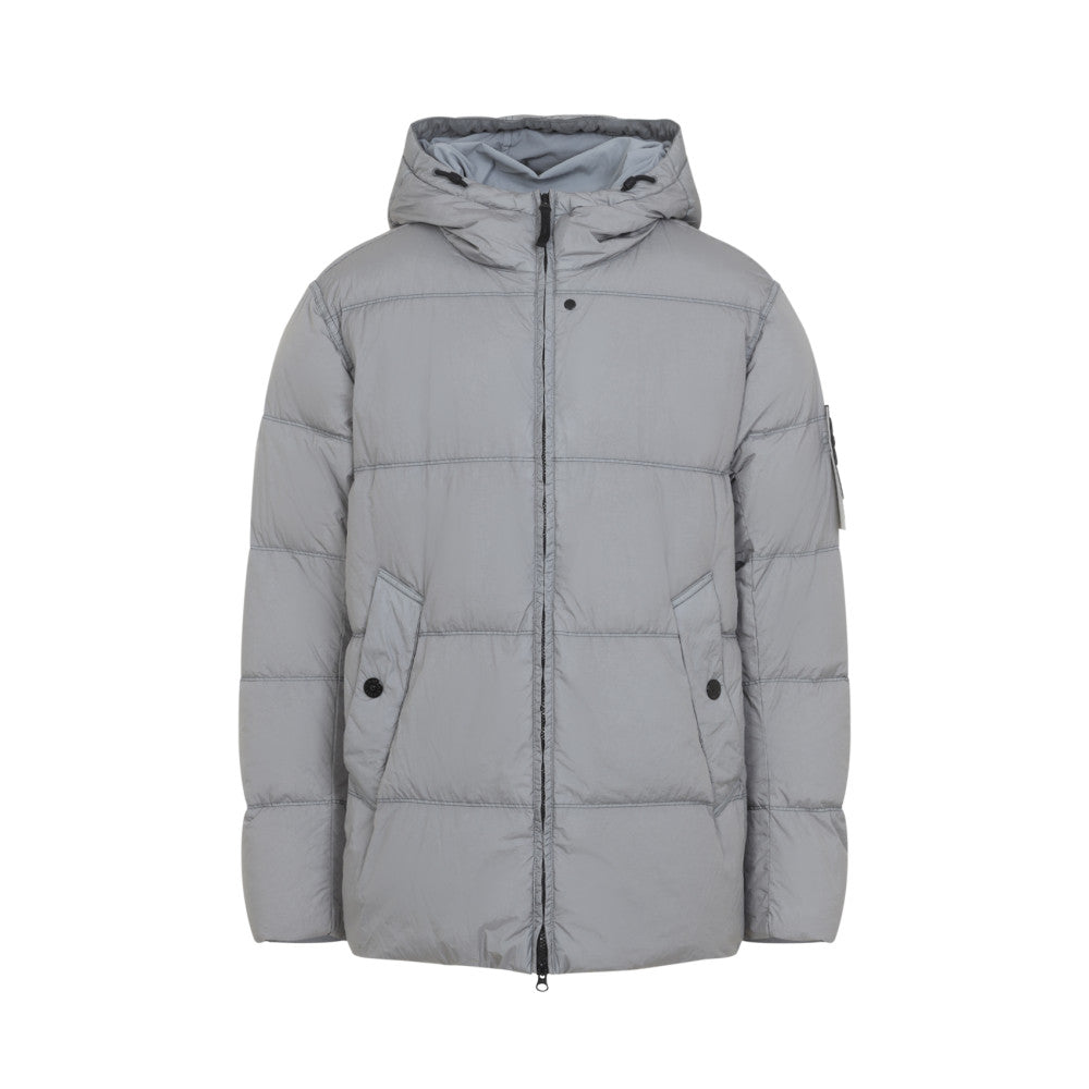 Grey Quilted Hood Jacket 1