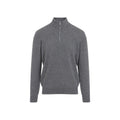 Grey Half Zip Solid Sweater 1