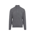 Grey Half Zip Solid Sweater 1
