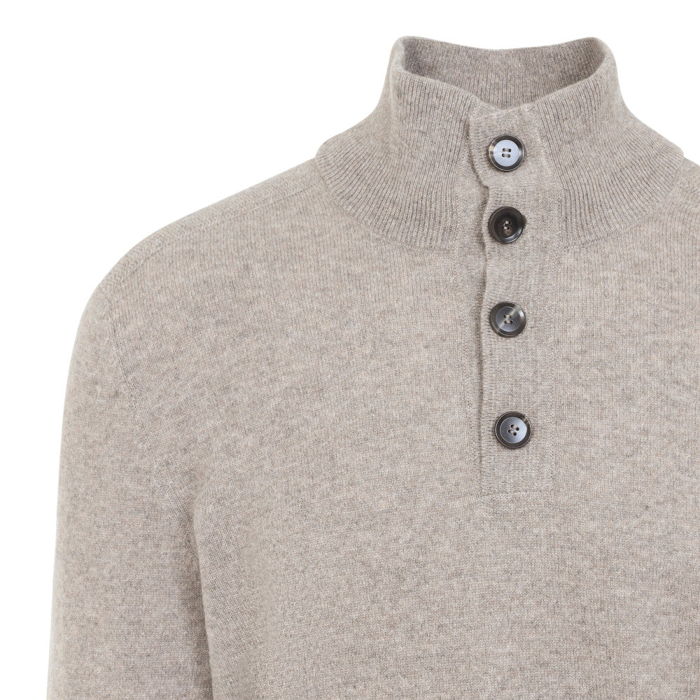 Beige Mock Collar Sweater 3