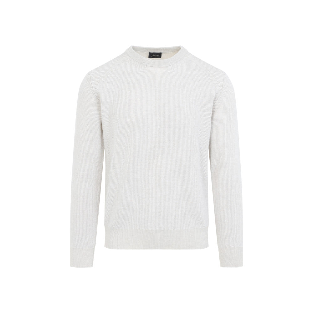 White Round Neck Sweater 1