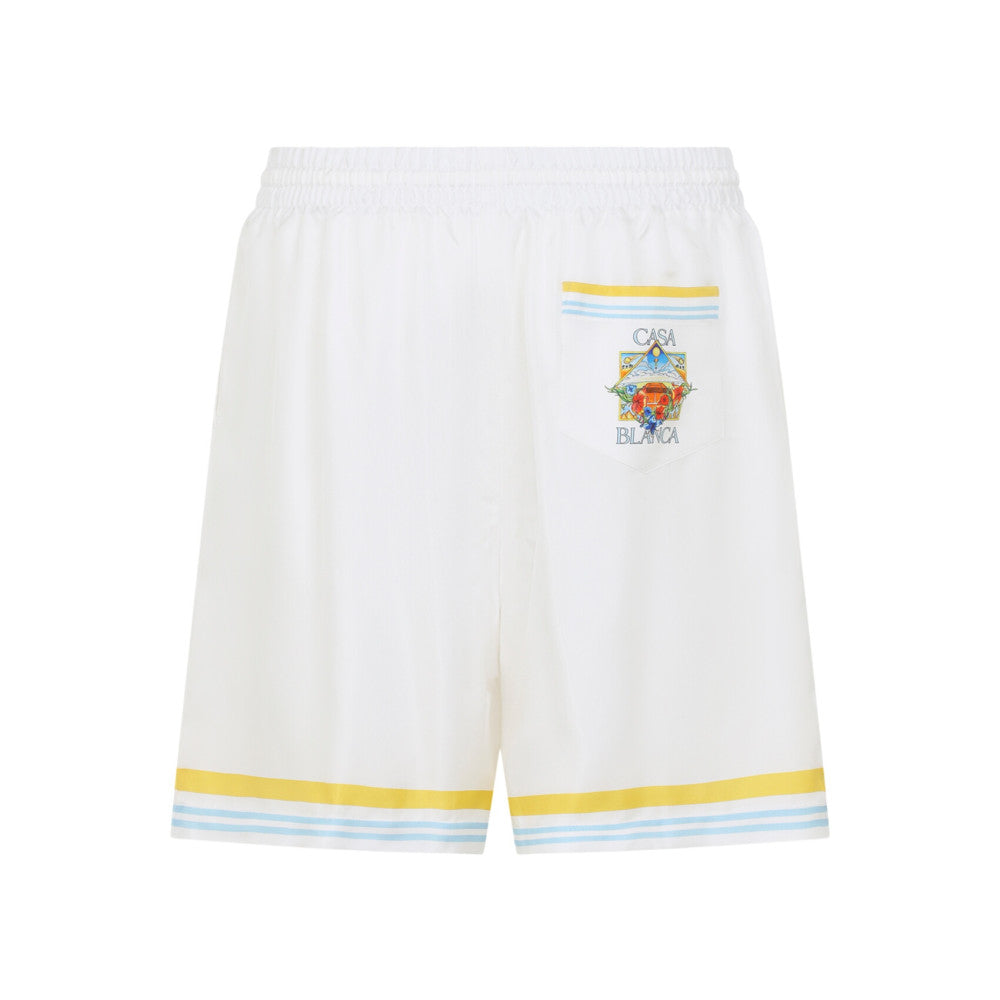 White Regular Stripes Shorts 2