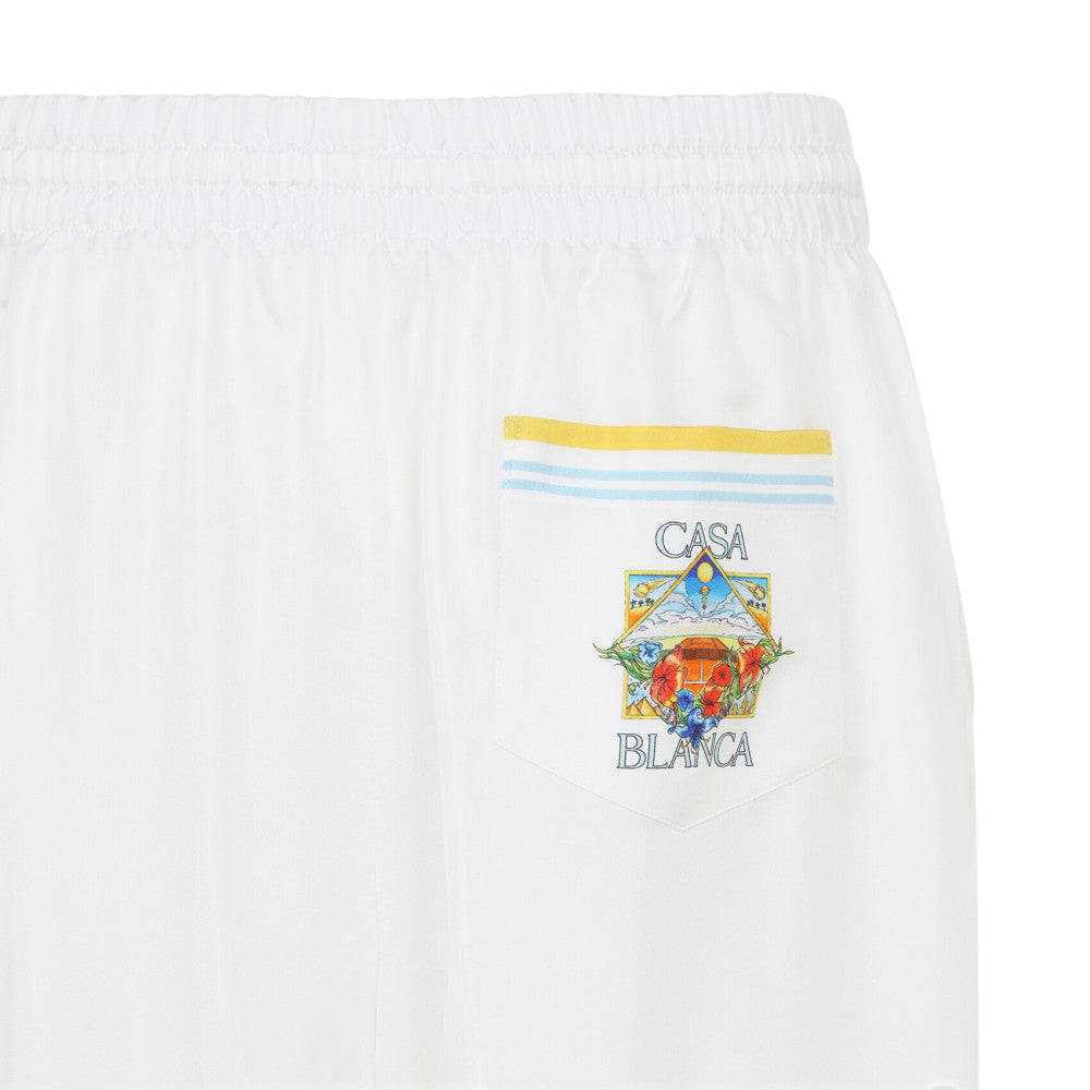 White Regular Stripes Shorts 3
